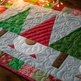 Christmas Trees and Gnomes Table Runner Quilt Kit Fabric Pattern Binding Backing ALL PRE CUT 16" X 60"