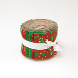 2.5 inch Christmas Basics Red and Green Blenders Jelly Roll 100% cotton fabric quilting strips 17 strips