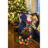 Quilting Santa Pre Cut Quilt Kit Fabric Pattern and Binding and backing Included ALL PRE CUT Panel Included