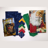 Quilting Santa Pre Cut Quilt Kit Fabric Pattern and Binding and backing Included ALL PRE CUT Panel Included