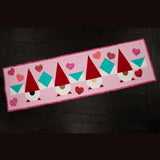 Love Letters and Gnomes Table Runner Quilt Kit Fabric Pattern Binding Backing ALL PRE CUT 16" X 60" Valentines Day