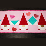 Love Letters and Gnomes Table Runner Quilt Kit Fabric Pattern Binding Backing ALL PRE CUT 16" X 60" Valentines Day