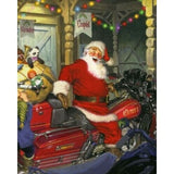 Cycle Santa Digital Panel cotton quilt fabric Christmas Santa Scene 36" X 45" Motorcyle