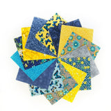 Summer Songs pre cut Layer Cake 10" squares 100% cotton fabric quilt Blues yellow butterfly floral fabric