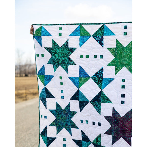 Celestial Azure Pre-Cut Quilt Kit: Complete Set with Pattern, Binding, & Backing - A Modernly Morgan Design