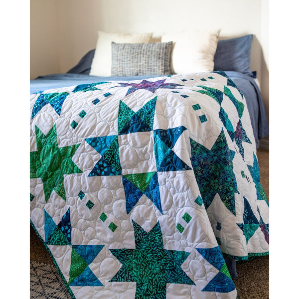 Celestial Azure Pre-Cut Quilt Kit: Complete Set with Pattern, Binding, & Backing - A Modernly Morgan Design