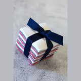 Mini Sparklers precut mini charm pack 2.5" squares quilt fabric 184 pieces patriotic Red White and Blue