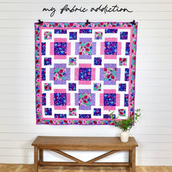 Floral Fantasy Pre-Cut Quilt Kit - Includes Pattern, Binding, Backing & Easy Instructions for Beginners