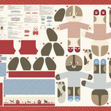 Dog Daze Panel Multi 20846 11 Moda - Cut & Sew Doll Panel Stacey Hsu Dog