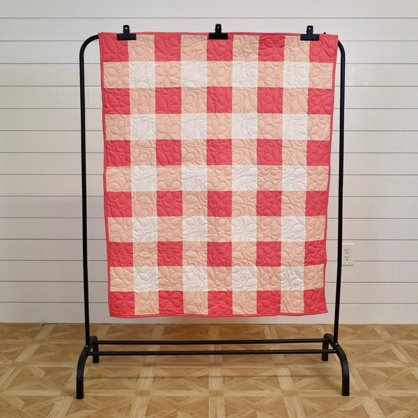 Coral Meadow Easy Quilt Kit: Pre-Cut Fabric, Pattern, Binding & Backing - Girl-Friendly Beginner's Sewing Project, 41" x 49