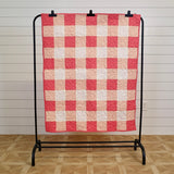 Park Picnic in Coral Quilt Pattern and Precut Fabric with binding and backing easy sewing kit Girl Beginner Friendly 41" X 49"