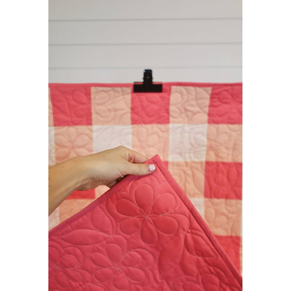 Coral Meadow Easy Quilt Kit: Pre-Cut Fabric, Pattern, Binding & Backing - Girl-Friendly Beginner's Sewing Project, 41" x 49