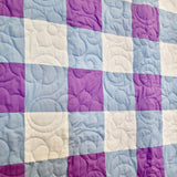 Park Picnic in Purple Quilt Pattern and Precut Fabric with binding and backing easy sewing kit Girl Beginner Friendly 41" X 49"