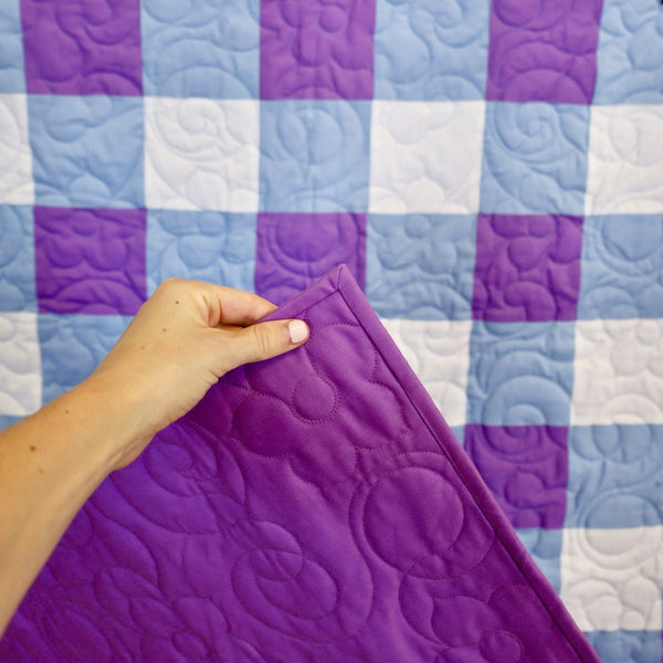 Lavender Leisure Quilt Kit: Simple 41"x49" DIY Picnic Blanket with Ready-to-Sew Fabric, Edges & Lining - Perfect for New Sewers