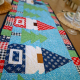 Ho Ho Gnomes Christmas Trees and Gnomes Table Runner Quilt Kit Fabric Pattern Binding Backing ALL PRE CUT 16 X 62