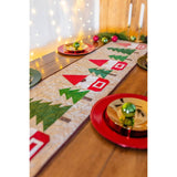 Ho Ho Woodsy Gnomes Christmas Trees and Gnomes Table Runner Quilt Kit Fabric Pattern Binding Backing ALL PRE CUT 16 X 62