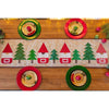 Set aus gestepptem Tischläufer mit festlichen Gnomen und Bäumen – vorgeschnitten, komplett mit Stoff, Muster und Rückseite – 40,6 x 157,7 cm