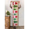 Set aus gestepptem Tischläufer mit festlichen Gnomen und Bäumen – vorgeschnitten, komplett mit Stoff, Muster und Rückseite – 40,6 x 157,7 cm