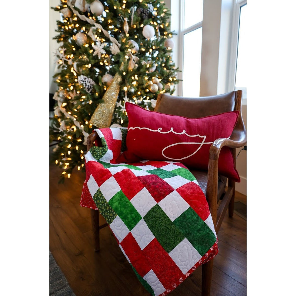 EasyStart Festliches Quilt-Set mit vorgeschnittenen Motiven – komplett mit Weihnachtsmustern, Bindung und Rückseite