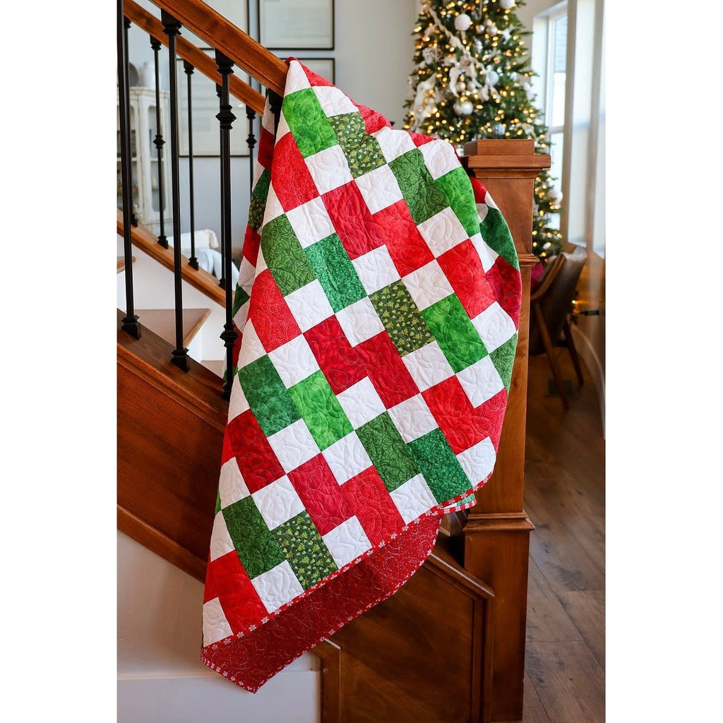 EasyStart Festliches Quilt-Set mit vorgeschnittenen Motiven – komplett mit Weihnachtsmustern, Bindung und Rückseite