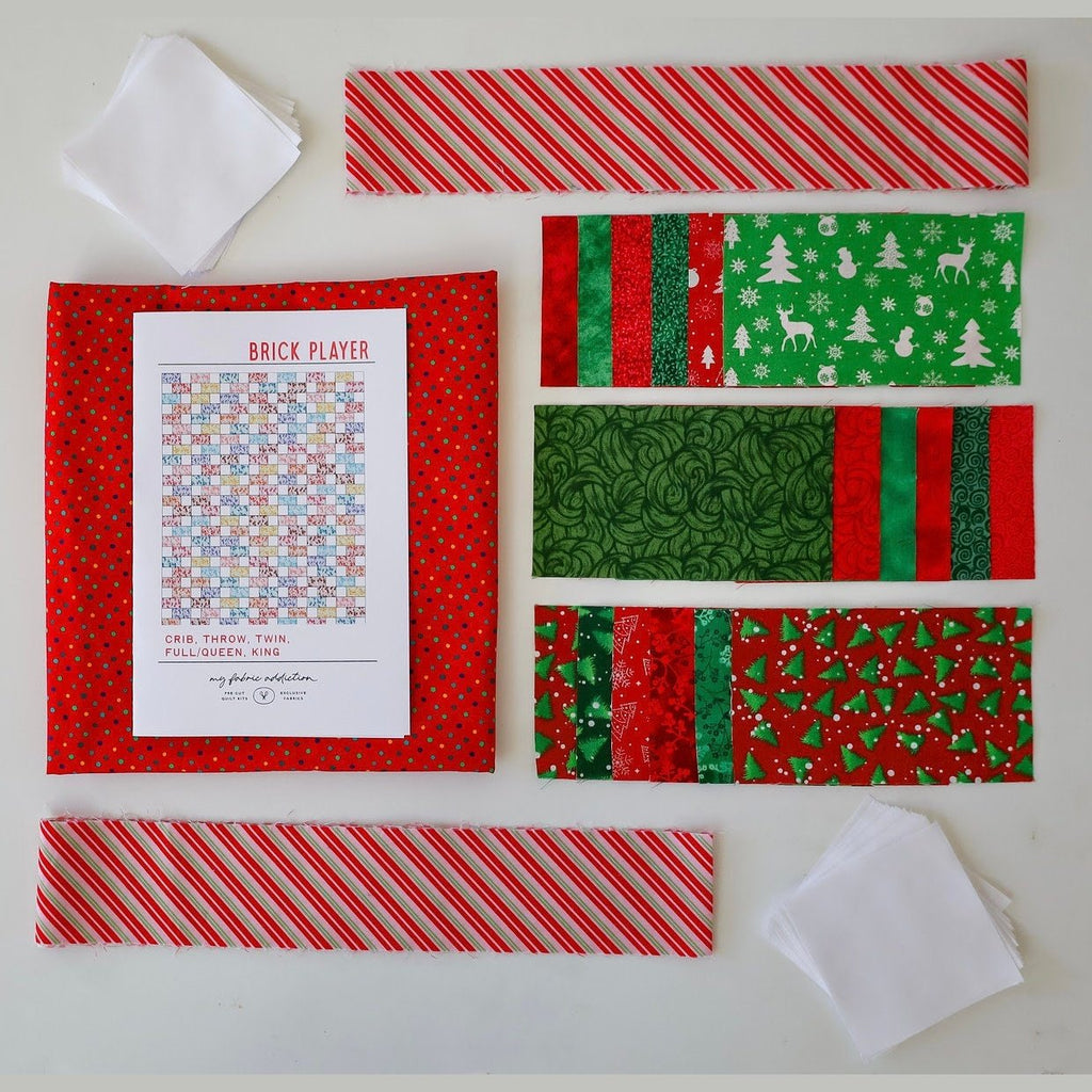 EasyStart Festliches Quilt-Set mit vorgeschnittenen Motiven – komplett mit Weihnachtsmustern, Bindung und Rückseite