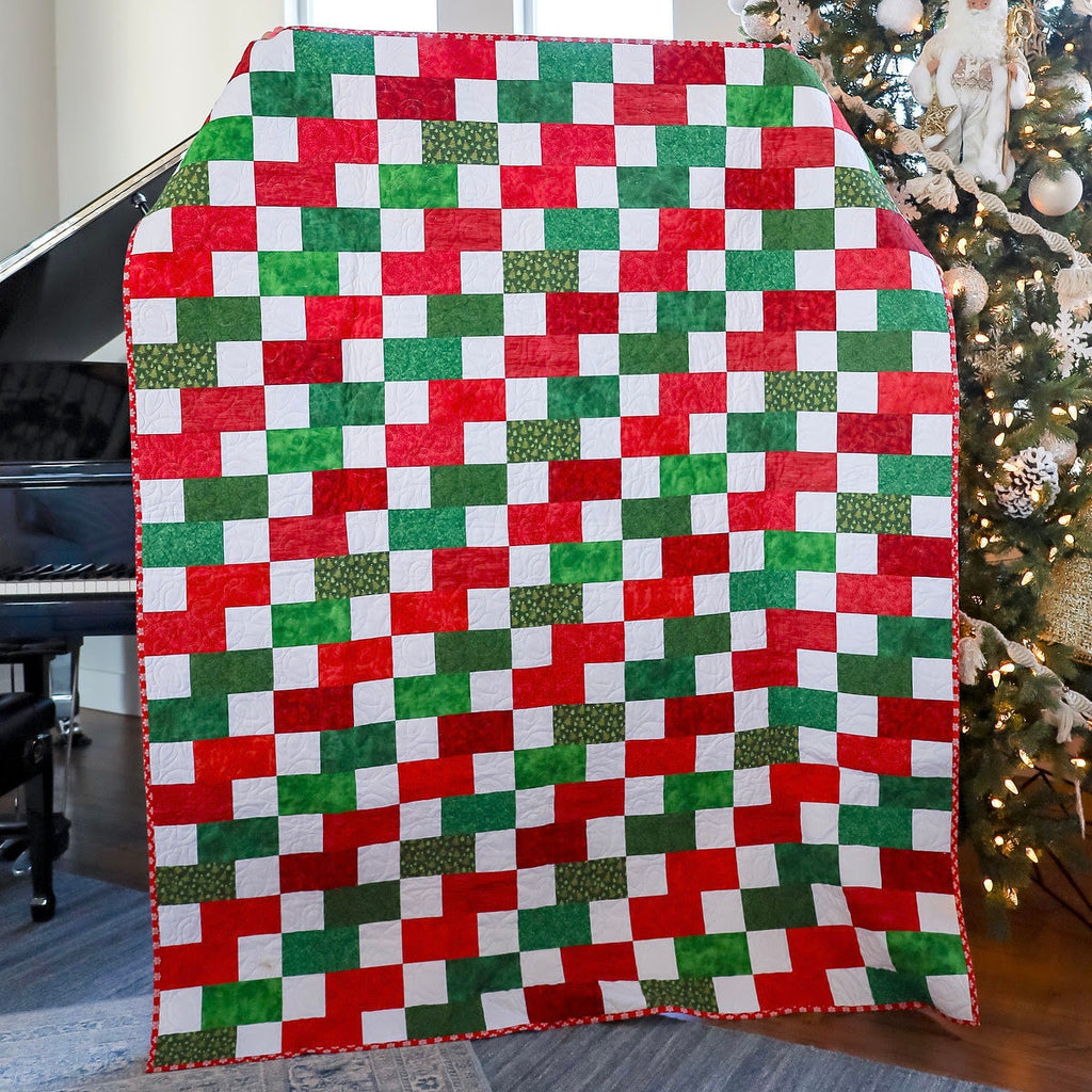 EasyStart Festliches Quilt-Set mit vorgeschnittenen Motiven – komplett mit Weihnachtsmustern, Bindung und Rückseite