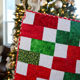 EasyStart Festive Pre-Cut Quilt Kit - Complete with Christmas Patterns, Binding & Backing