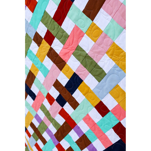 Colorful Cascade Herringbone Kit - 56" X 68" - Includes Fabric, Guide, Edges, & Backing - Beginner Friendly