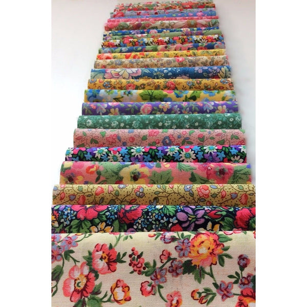 Vintage Floral Shabby chic light jelly roll cotton fabric quilt strips 2.5 inch 20 pieces