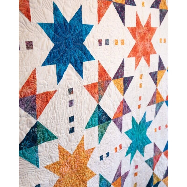 Starshine in Multi Quilt Kit Fabric Pattern and Binding and backing Included - 66" x 66" Quilt