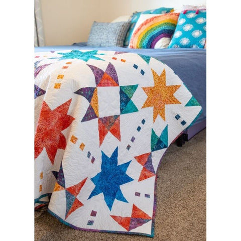 Quilt Kit – Sunshine Spin – 61.5″ X 72″ Sunflower Throw Quilt – Multi – Top  & Binding – Fabric Utopia