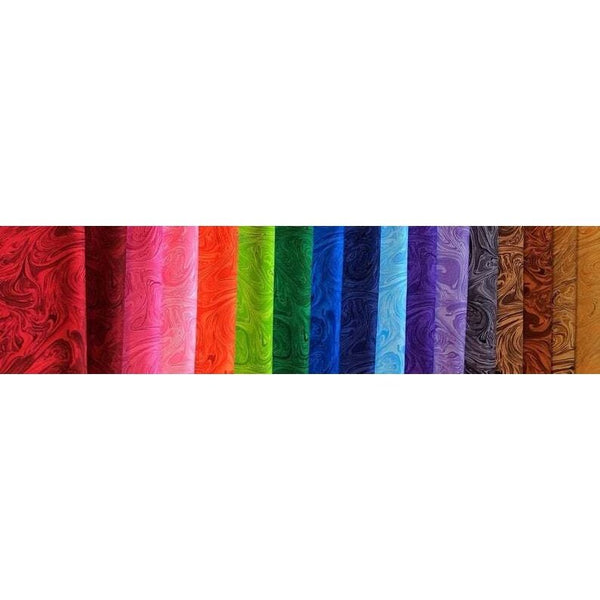 102 piece Rainbow Swirl pre cut charm pack 5" squares 100% cotton fabric quilt