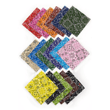 102 piece bandana pre cut charm pack 5" squares 100% cotton fabric quilt