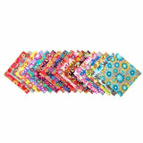 102 piece Crazy Daisy pre cut charm pack 5" squares 100% cotton fabric quilt