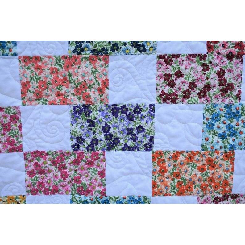 Ready-to-Sew Prairie Blossoms Quilt Kit (60" x 72"): Includes Fabric, Guide, Edges, & Backing